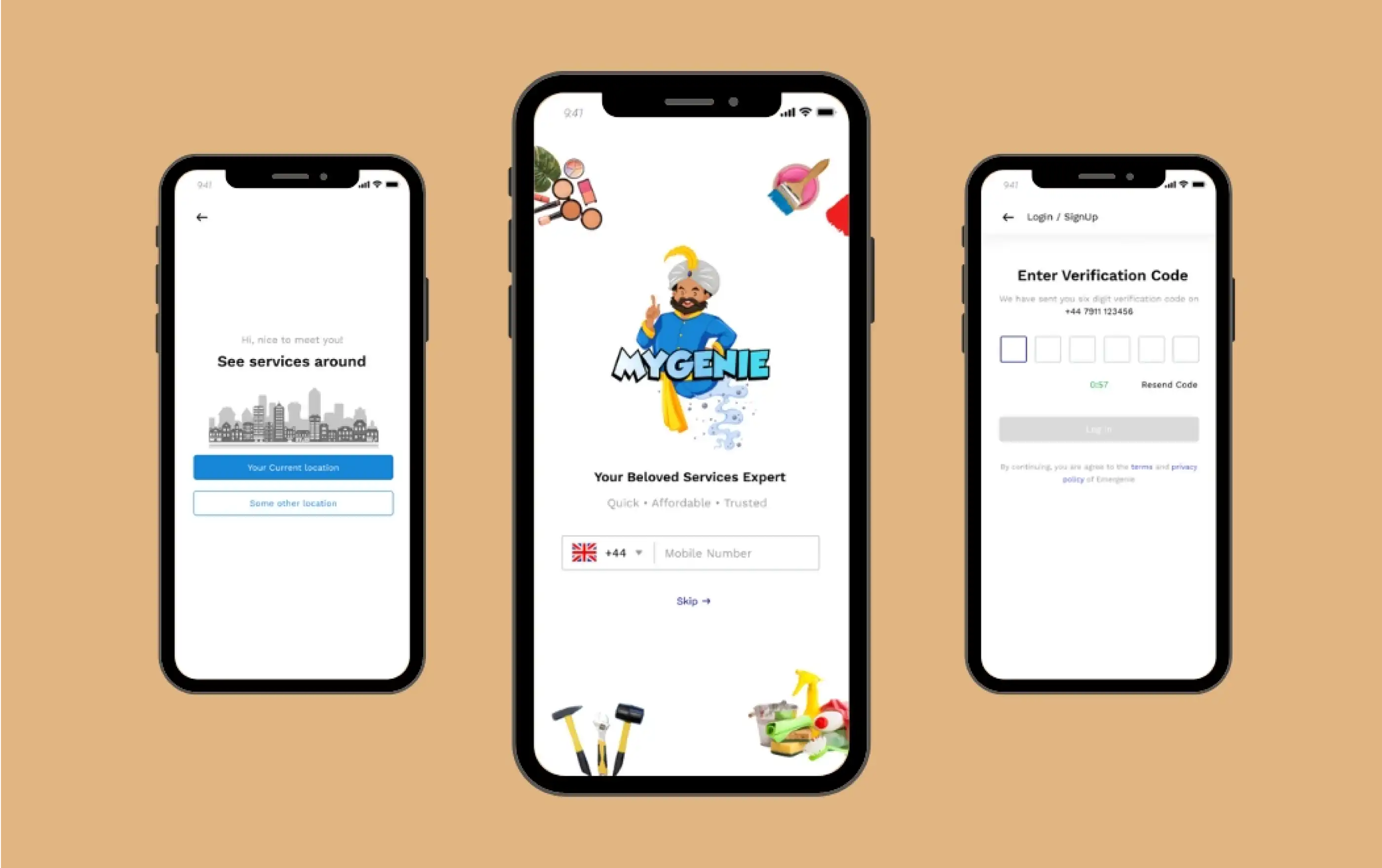 MyGenie — app screens