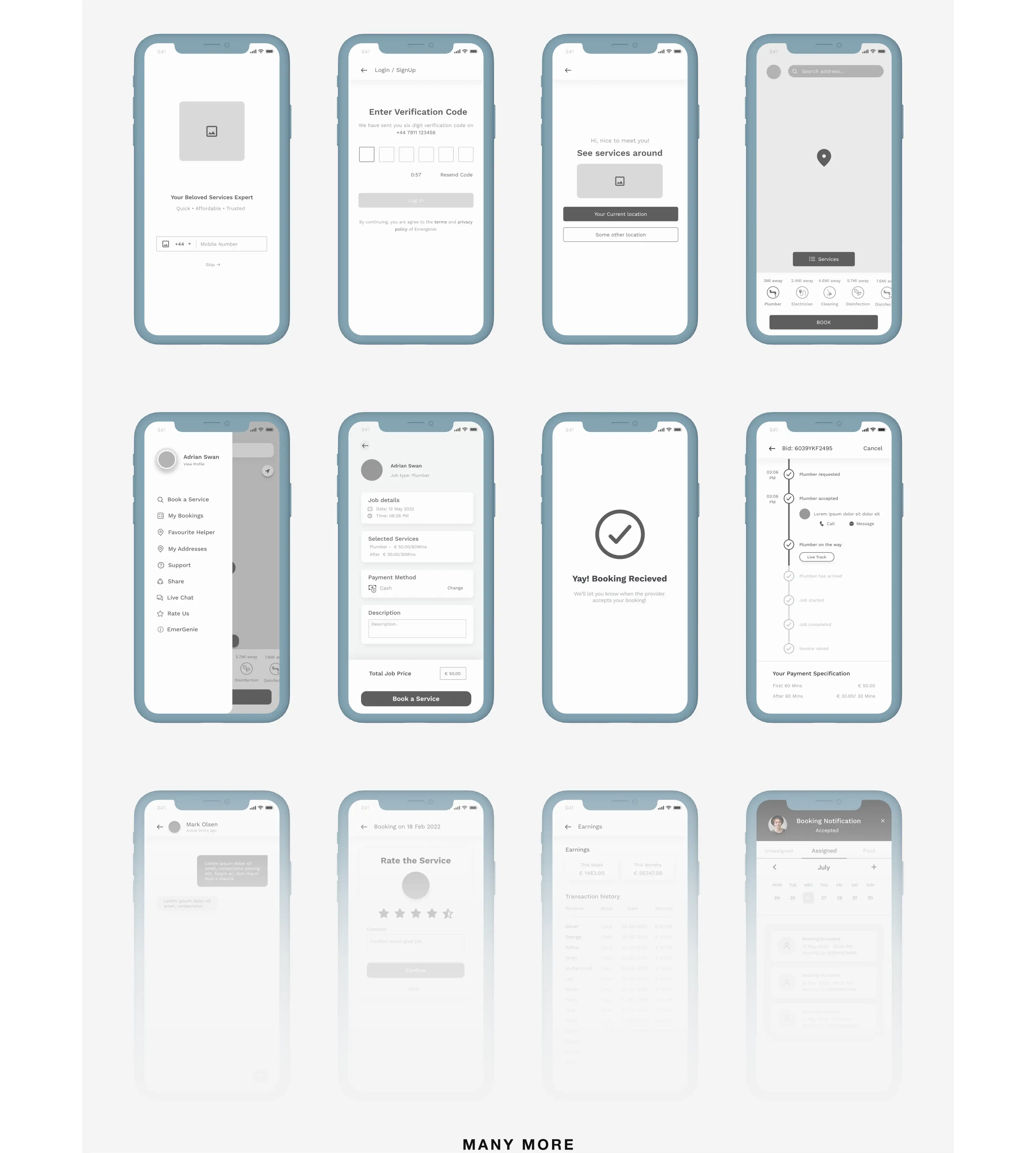 MyGenie — wireframes